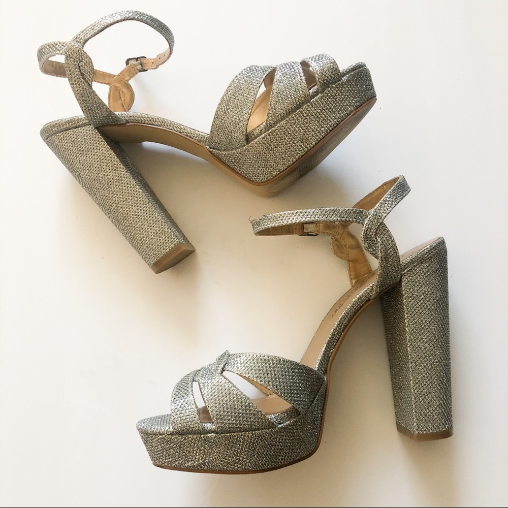 Badgley Mischka Mark & James silver block platform